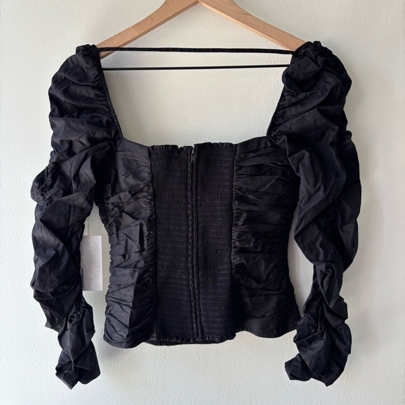 REFORMATION Joi Ruched Stretch Organic Cotton Top Sz 8 NWT‎ - Picture 4 of 7